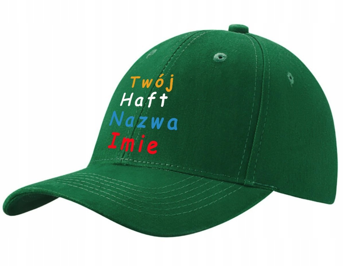 CZAPKA BEJSBOLÓWKA HAFT LOGO NAPISEM NADRUKIEM
