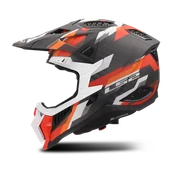 Kaski motocyklowe - Kask Cross LS2 MX703 X-Force Phantom Pomarańczowy/Czerwony MatowyXL - miniaturka - grafika 1