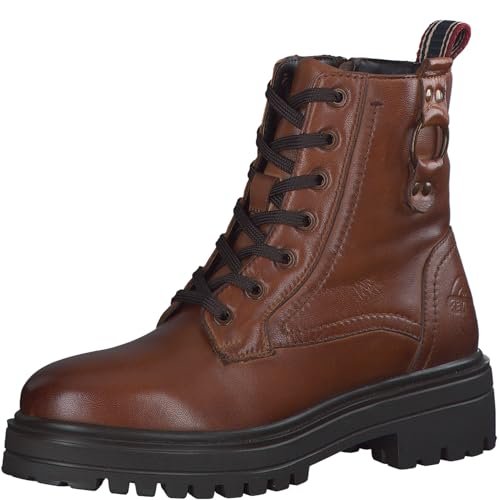 s.Oliver Damskie sztyblety Lace Boot Flat 5-25201-43, koniak, 41 EU
