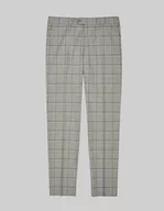 Spodnie męskie - spodnie do zestawu alia szare w kratę slim fit - miniaturka - grafika 1