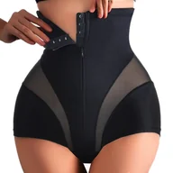 Majtki damskie - Modelujące majtki z gorsetem - Czarny XXXL - miniaturka - grafika 1