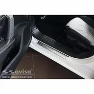 Nakładki progowe - Avisa Ochraniacze progów ze stali nierdzewnej kompatybilne z Peugeot 2008 II 2020 -"Linie" - 4-częściowy - miniaturka - grafika 1