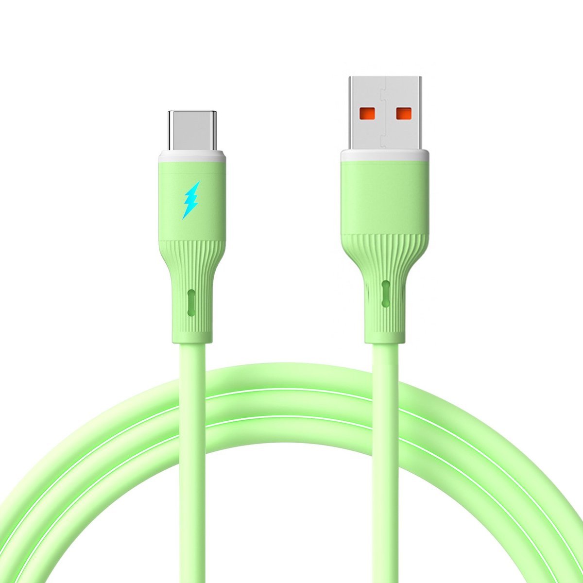 Kabel USB type C / USB A 1m AK-USB-64 silikonowy zielony