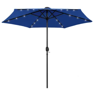 Parasol ogrodowy z LED i aluminiowym słupkiem 270 cm, niebieski - Parasole ogrodowe - miniaturka - grafika 1