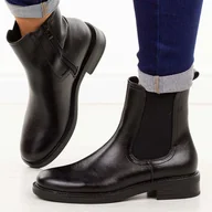 Botki damskie - Czarne botki damskie Sergio Leone Bt25112 - miniaturka - grafika 1