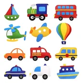 Dekoratorstwo - Filcowy zestaw kreatywny do szycia DIY Pojazdy - 12 elementów - miniaturka - grafika 1