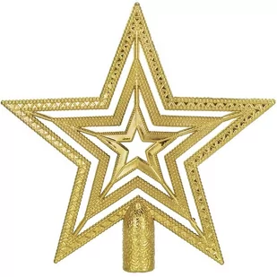 Czubek na choinkę 15cm szpic, gwiazda ażurowa złota - Ozdoby bożonarodzeniowe - miniaturka - grafika 1