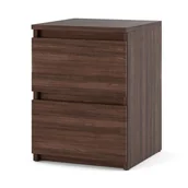 Szafki nocne - Szafka nocna mała wąska z 2 szufladami dąb wenge stolik do sypialni salonu - miniaturka - grafika 1