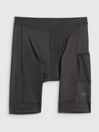 Spodnie rowerowe - 4F Spodenki kolarskie z żelową wkładką męskie - czarne XXL - miniaturka - grafika 1