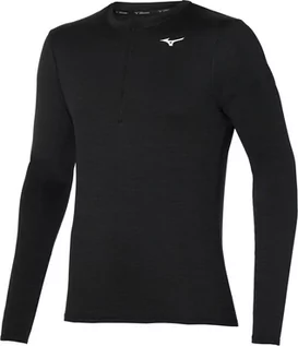 Koszulki sportowe męskie - Mizuno Impulse Core LS HZ Tee Men, czarny XXL 2021 Koszulki do biegania J2GA153509-XXL - grafika 1