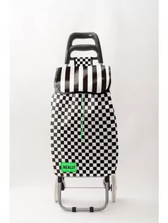 Torby i wózki na zakupy - Really Nice Things Wózek "Damero" w kolorze czarno-białym na zakupy - 36 x 95 x 30 cm - grafika 1