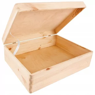 Creative Deco Drewniane Pudełko z Wiekiem | 40 x 30 x 14 cm | Kolor naturalny, nielakierowane - Pudełka i szkatułki - miniaturka - grafika 1