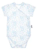 Body dla niemowląt - Dziewczęcy body bawełna krótki rękaw kwiatki Nicol,r.56 - miniaturka - grafika 1