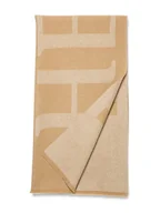 Apaszki i szaliki damskie - Hey Marly Wełniany szal "Signature" w kolorze jasnobrązowym - 200 x 55 cm - miniaturka - grafika 1