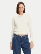 Swetry damskie - Lacoste Sweter AF9264 Écru Regular Fit - miniaturka - grafika 1