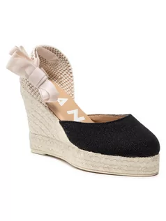 Espadryle damskie - Manebi Espadryle Wedge Valenciana O 4.9 Czarny - grafika 1