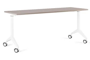 Biurko na kółkach Yumi S - Biały - Stelaż i Blat - 180x70 cm - YZ-14 Beżowy - Biurka - miniaturka - grafika 1