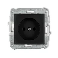 Gniazdka elektryczne - Karlik Gniazdo pojedyńcze bez uziemienia MINI czarny 12MGP-1p - miniaturka - grafika 1