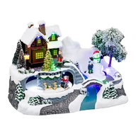 Ozdoby bożonarodzeniowe - Miasteczko bożonarodzeniowe, scenka świąteczna z bałwanem - miniaturka - grafika 1