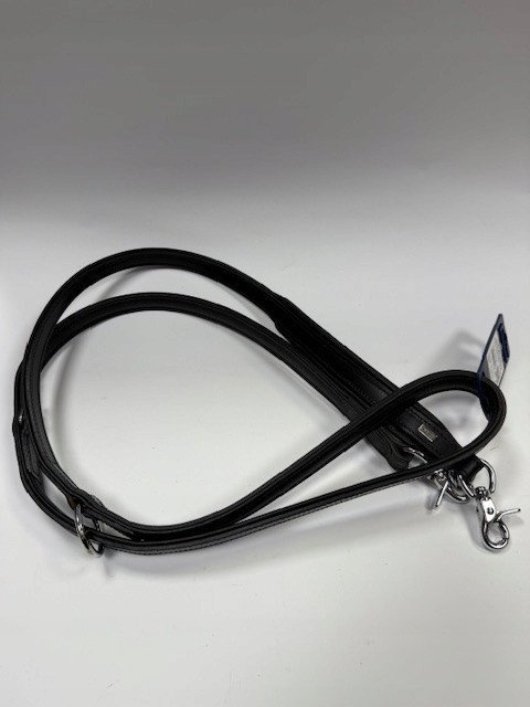 Smycz sk�rzana, 20 mm x 200 cm, czarny, przeszywana