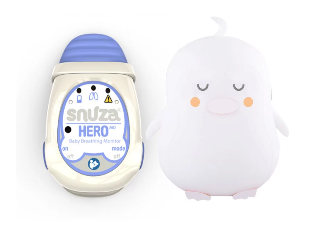 Snuza Monitor oddechu HERO MD + Pingwinek ZOE Lampka LED dla dziecka