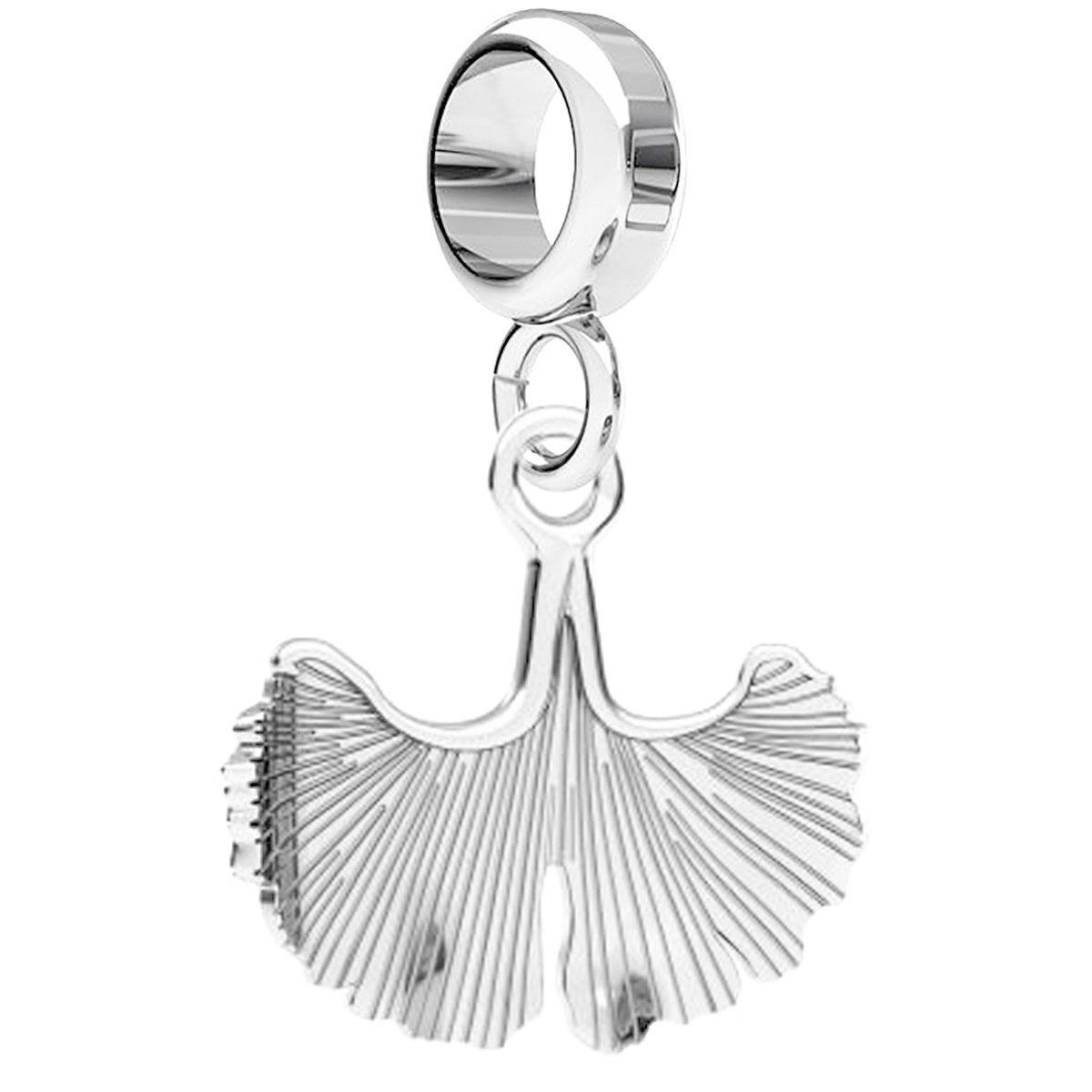 Charms Srebrny z Liściem Liść Miłorzębu Listek Miłorząb Roślina SREBRO 925