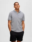 Koszulki męskie - Selected Homme Polo 16087840 Szary Regular Fit - miniaturka - grafika 1