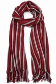 Apaszki i szaliki męskie - CIEPŁY ZIMOWY Szalik Szal w Paski Duży 180cm Dziany Bordowy CASUAL st32 - miniaturka - grafika 1
