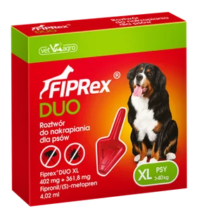 Vet-Agro VET-AGRO FIPREX DUO XL 402 mg + 361,8 mg roztwór do nakrapiania dla psów 44879-uniw - Artykuły przeciw pasożytom - miniaturka - grafika 1