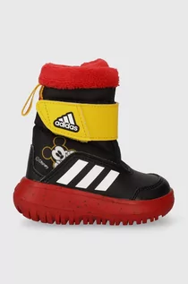 Buty dla dziewczynek - adidas śniegowce dziecięce Winterplay Mickey I kolor czarny - grafika 1