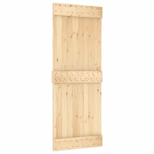 Drzwi przesuwne z osprzętem, 80x210 cm, lite drewno sosnowe Lumarko! - Drzwi wewnętrzne - miniaturka - grafika 2
