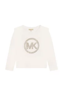 Michael Kors longsleeve bawełniany dziecięcy kolor biały - Bluzki dla dziewczynek - miniaturka - grafika 1