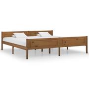 Łóżka - vidaXL Lumarko Rama łóżka z litego drewna sosnowego, miodowy brąz, 200x200 cm 322116 - miniaturka - grafika 1