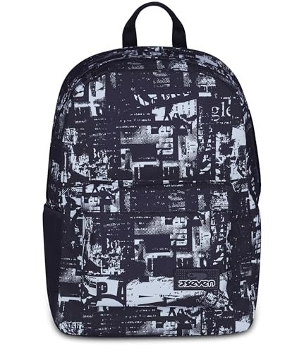 Seven Plecak szkolny Ischoolpack, szary, amerykański plecak ze zintegrowanym powerbankiem i kieszenią na tablet, do szkoły, dla dzieci i młodzieży, Szary, Taglia unica, nowoczesny