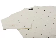 Swetry damskie - faina Damski sweter z dzianiny z wzorem w kratkę, z nitami drążonymi wełnianymi, rozmiar XS/S, biały (wollweiss), XL - miniaturka - grafika 1