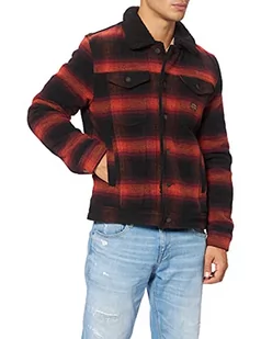 Superdry Męska kurtka Highwayman Wool Sherpa Trucker Jacket, Redwood Ombre, M - Kurtki męskie - miniaturka - grafika 1