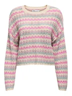 Swetry damskie - ONLY Sweter w kolorze beżowo-różowym - miniaturka - grafika 1