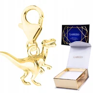 Wisiorki - ZAWIESZKA ZŁOTA Wisząca Pozłacana z Dinozaurem Dinozaur Trex srebro 925 - miniaturka - grafika 1