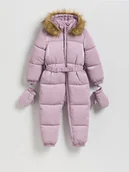 Spodnie i spodenki dla dziewczynek - Reserved - PIkowany kombinezon z ociepleniem - fioletowy - miniaturka - grafika 1