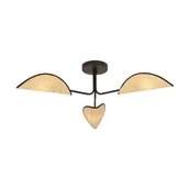 Lampy sufitowe - Emibig Gomez lampa sufitowa 3-punktowa czarna/rattan 1172/3 - miniaturka - grafika 1