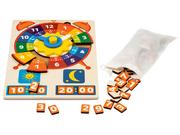 Układanki dla dzieci - PLAYTIVE PLAYTIVE Układanka z drewna lub puzzle edukacyjne, 1 sztuka (Zegar) 4055334487580 - miniaturka - grafika 1