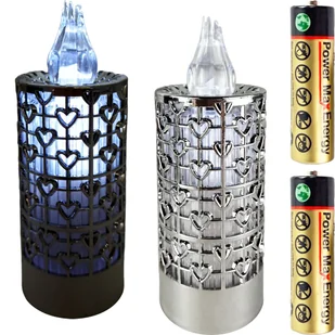 Świeca Led Na Baterie Ażurowa Wkład Led Znicz Zniczy Świeczka 15Cm Wysoka - Lampiony i znicze - miniaturka - grafika 1