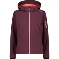 Kurtki damskie - CMP damska kurtka Softshell z odpinanym kapturem, Burgundy, 50 - miniaturka - grafika 1