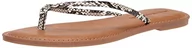 Sandały damskie - Amazon Essentials Sandały damskie stringi, Czarno-biały nadruk węża, 10.5 US Wide - miniaturka - grafika 1