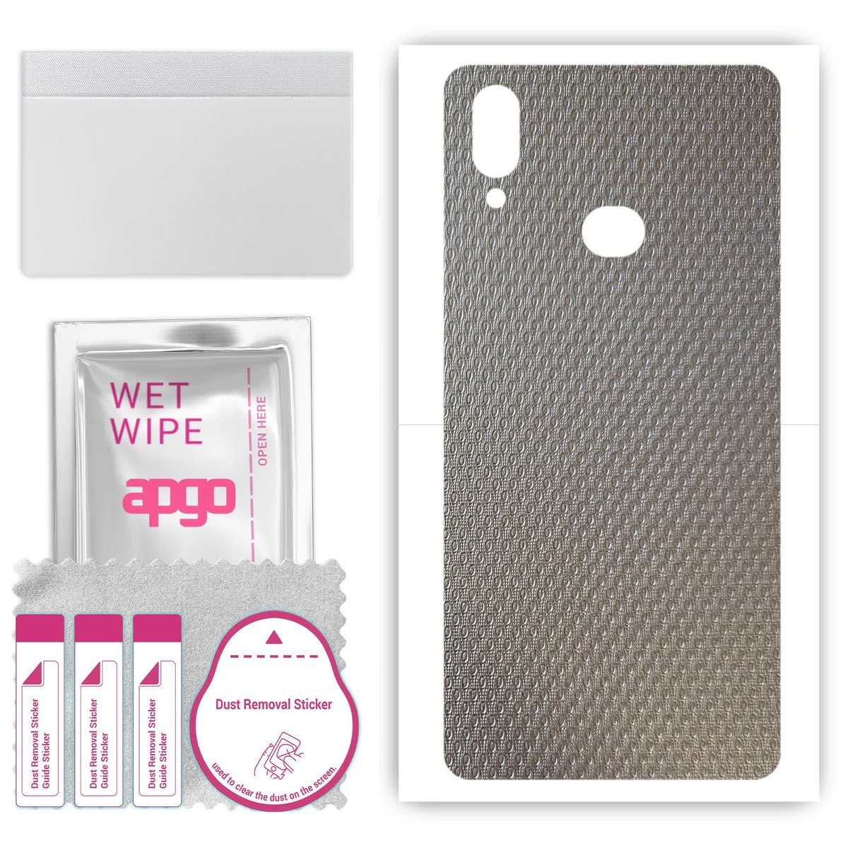 Folia naklejka skórka strukturalna na TYŁ do Samsung Galaxy M10s - Aluminium krople - apgo SKINS