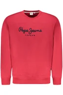 Bluzy męskie - PEPE JEANS MĘSKA CZERWONA BLUZA Z ROZPINANYM NA ZAMEK - miniaturka - grafika 1