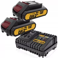 Akumulatory do elektronarzędzi - 2x Akumulator CAT DXB2 18V 2.0Ah + Ładowarka DXC4 - miniaturka - grafika 1