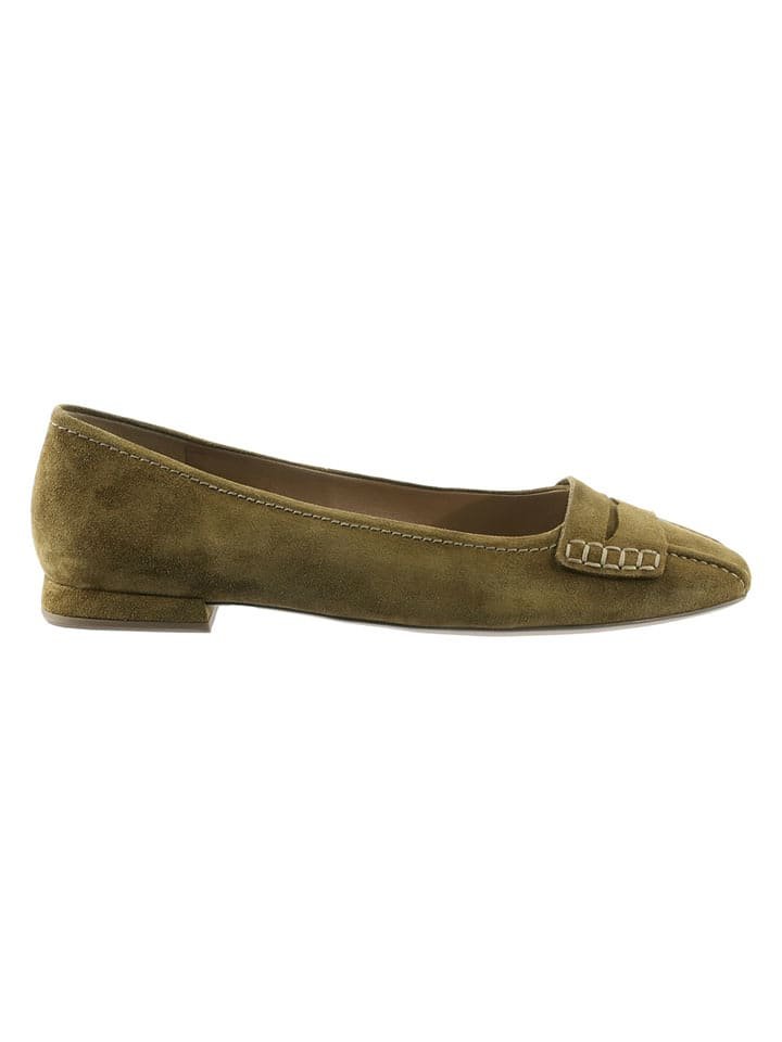 Högl Skórzane baleriny w kolorze khaki