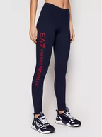 Spodnie sportowe damskie - EA7 Emporio Armani Legginsy 8NTP63 TJ01Z 0541 Granatowy Slim Fit - miniaturka - grafika 1