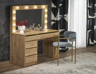 Toaletka kosmetyczna z lustrem, oświetleniem Led HOLLYWOOD XL kolor dąb artisan - Toaletki - miniaturka - grafika 1